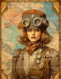 Steampunk Aviator World Junk Journal Pages - CraftNest