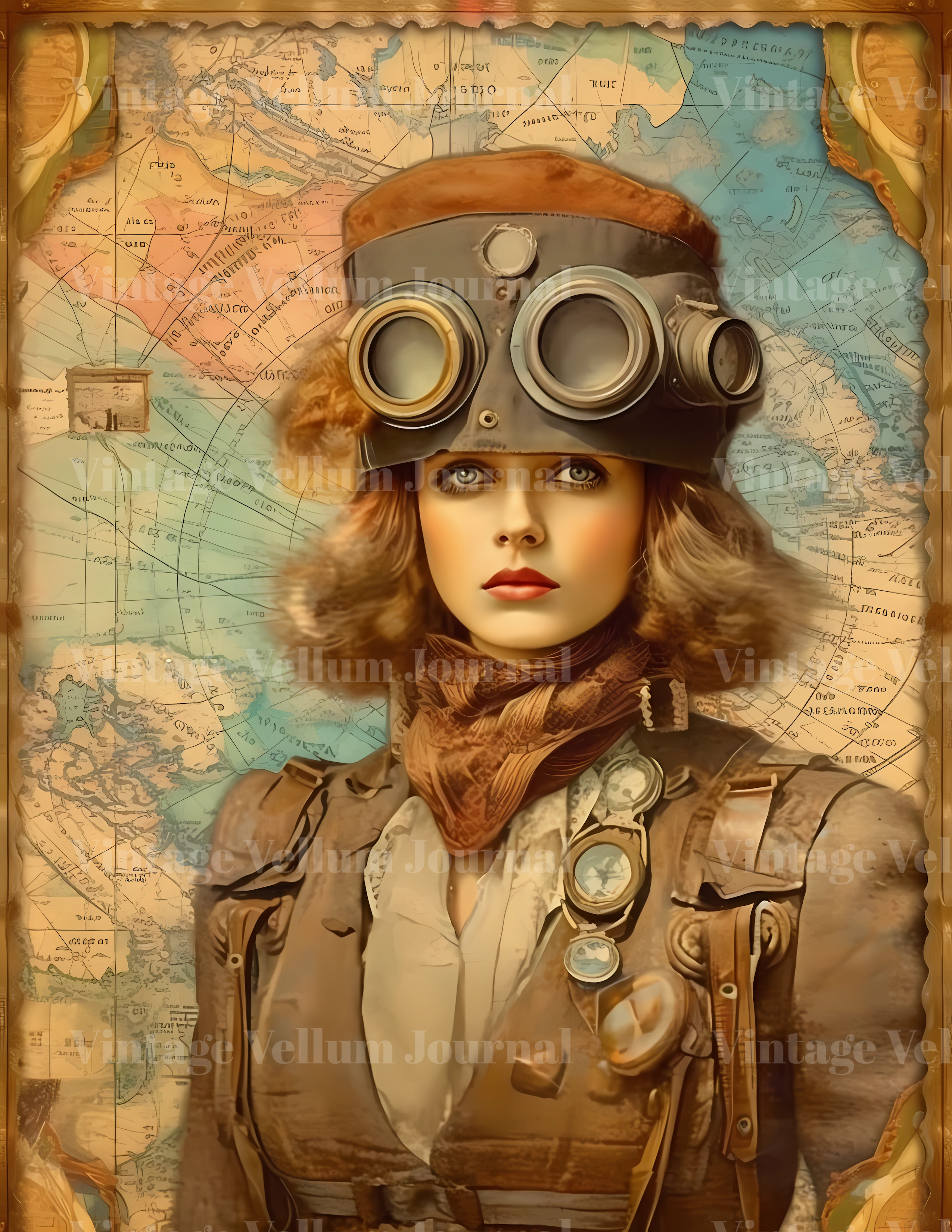Steampunk Aviator World Junk Journal Pages - CraftNest