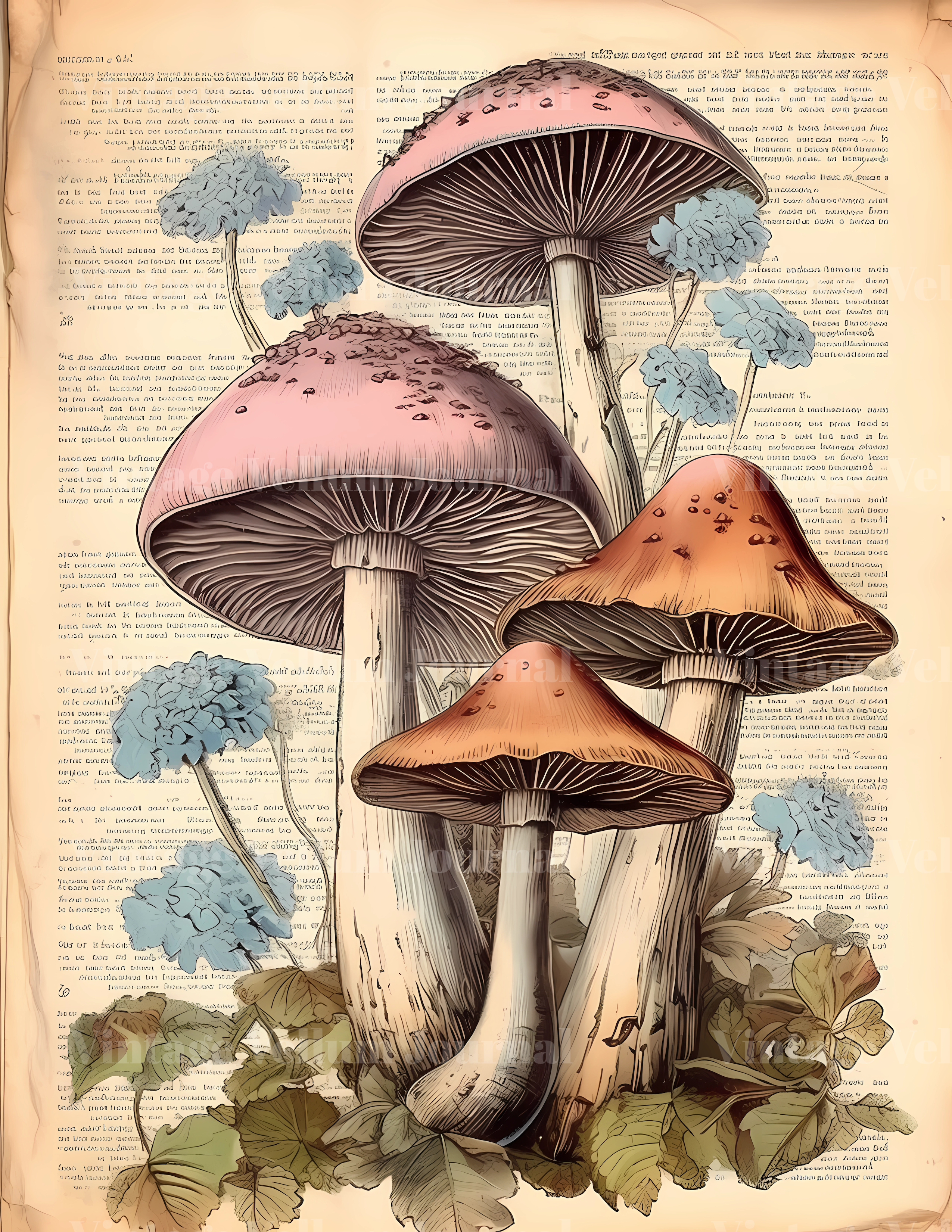 Mushroom Books Junk Journal Pages - CraftNest