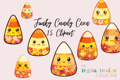 Funky Cute Candy Corn Clipart Bundle - CraftNest - Digital Crafting and Art