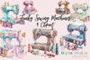 Funky Sewing Machines Clipart Bundle