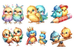 Funny Colorful Birds Clipart Bundle - CraftNest - Digital Crafting and Art