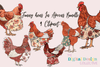 Funny Hens in Aprons Clipart Bundle