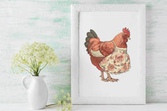 Funny Hens in Aprons Clipart Bundle - CraftNest - Digital Crafting and Art