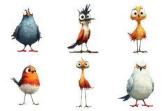 Funny & Cute Birds Clipart Bundle - CraftNest - Digital Crafting and Art