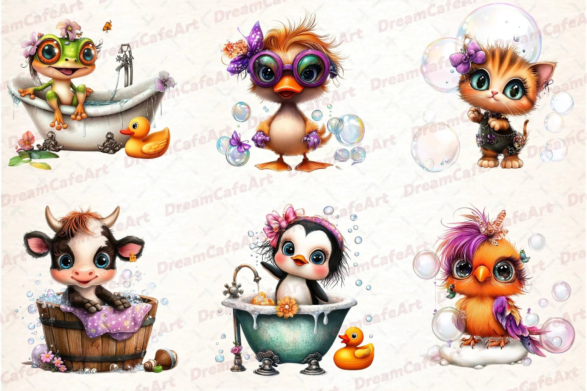 Funny Bath Animal Clipart Bundle - CraftNest - Digital Crafting and Art