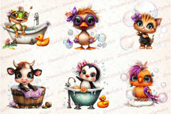 Funny Bath Animal Clipart Bundle - CraftNest - Digital Crafting and Art