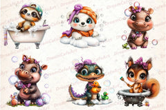 Funny Bath Animal Clipart Bundle - CraftNest - Digital Crafting and Art