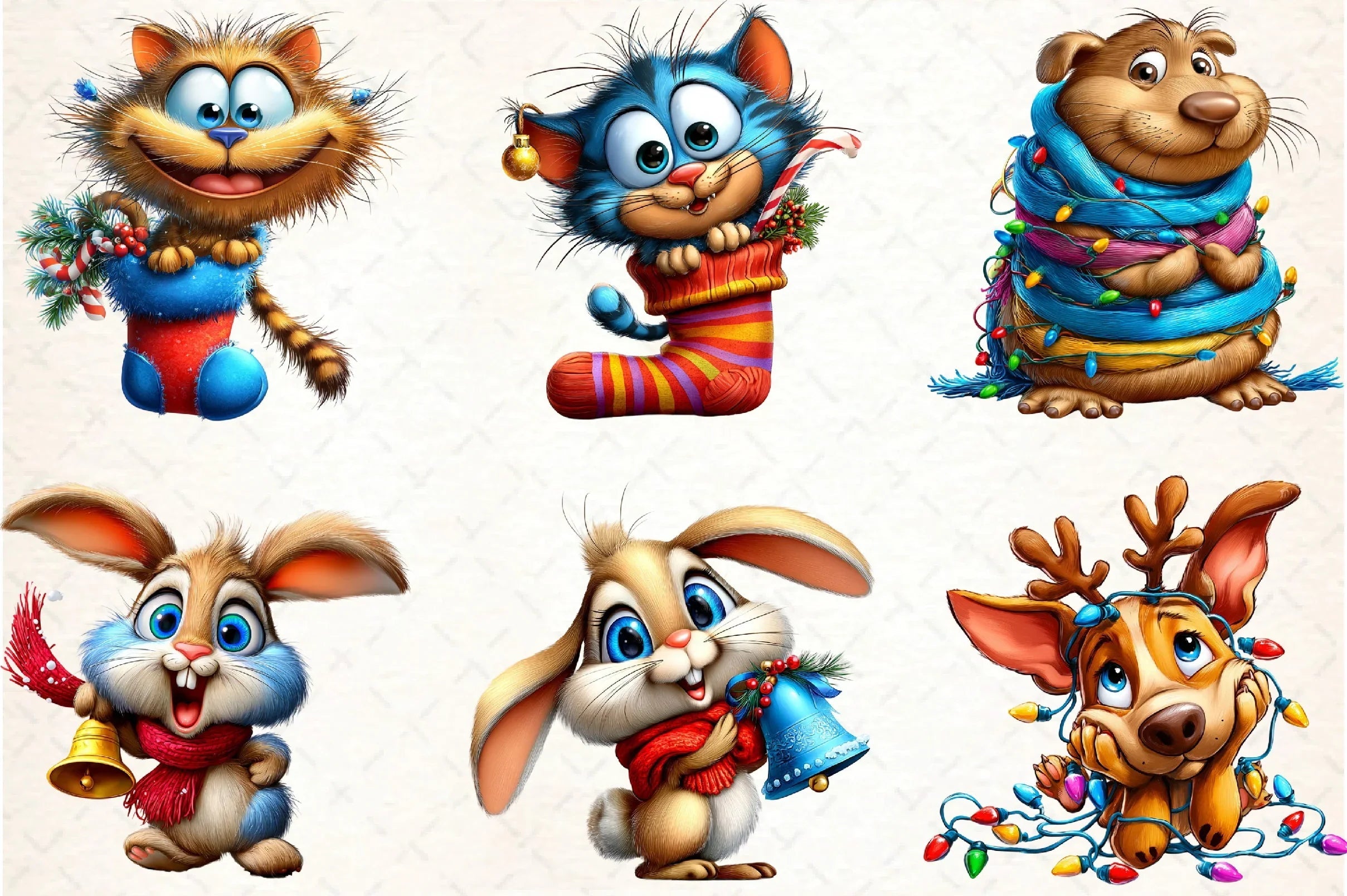 Funny Christmas Animal Clipart Bundle - CraftNest - Digital Crafting and Art