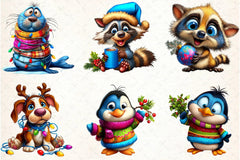 Funny Christmas Animal Clipart Bundle - CraftNest - Digital Crafting and Art