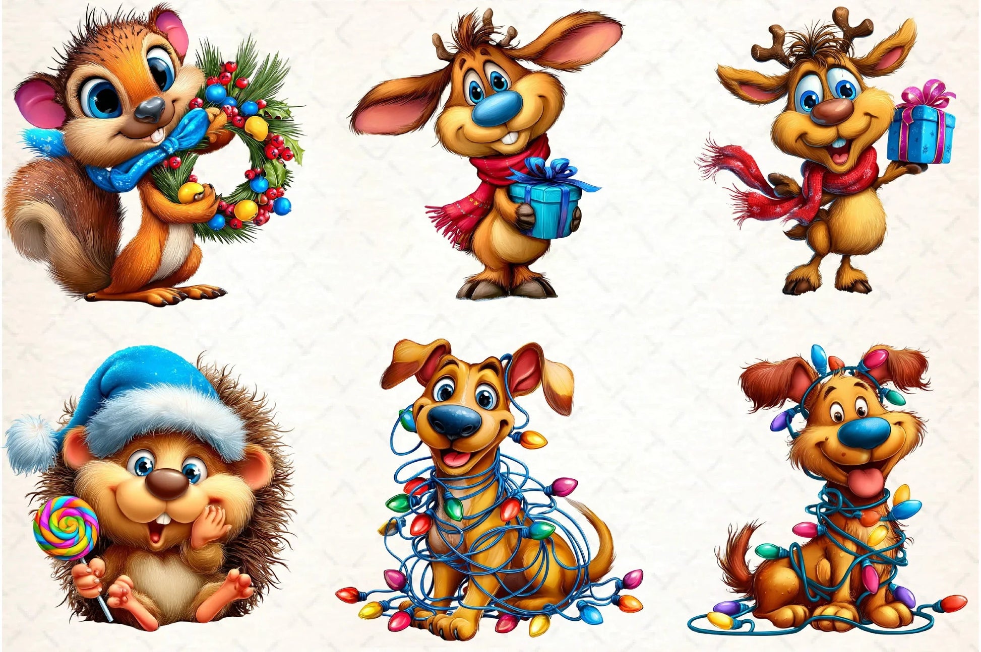 Funny Christmas Animal Clipart Bundle - CraftNest - Digital Crafting and Art