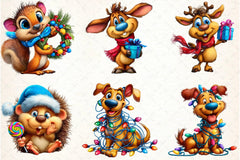 Funny Christmas Animal Clipart Bundle - CraftNest - Digital Crafting and Art