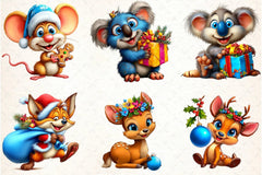 Funny Christmas Animal Clipart Bundle - CraftNest - Digital Crafting and Art