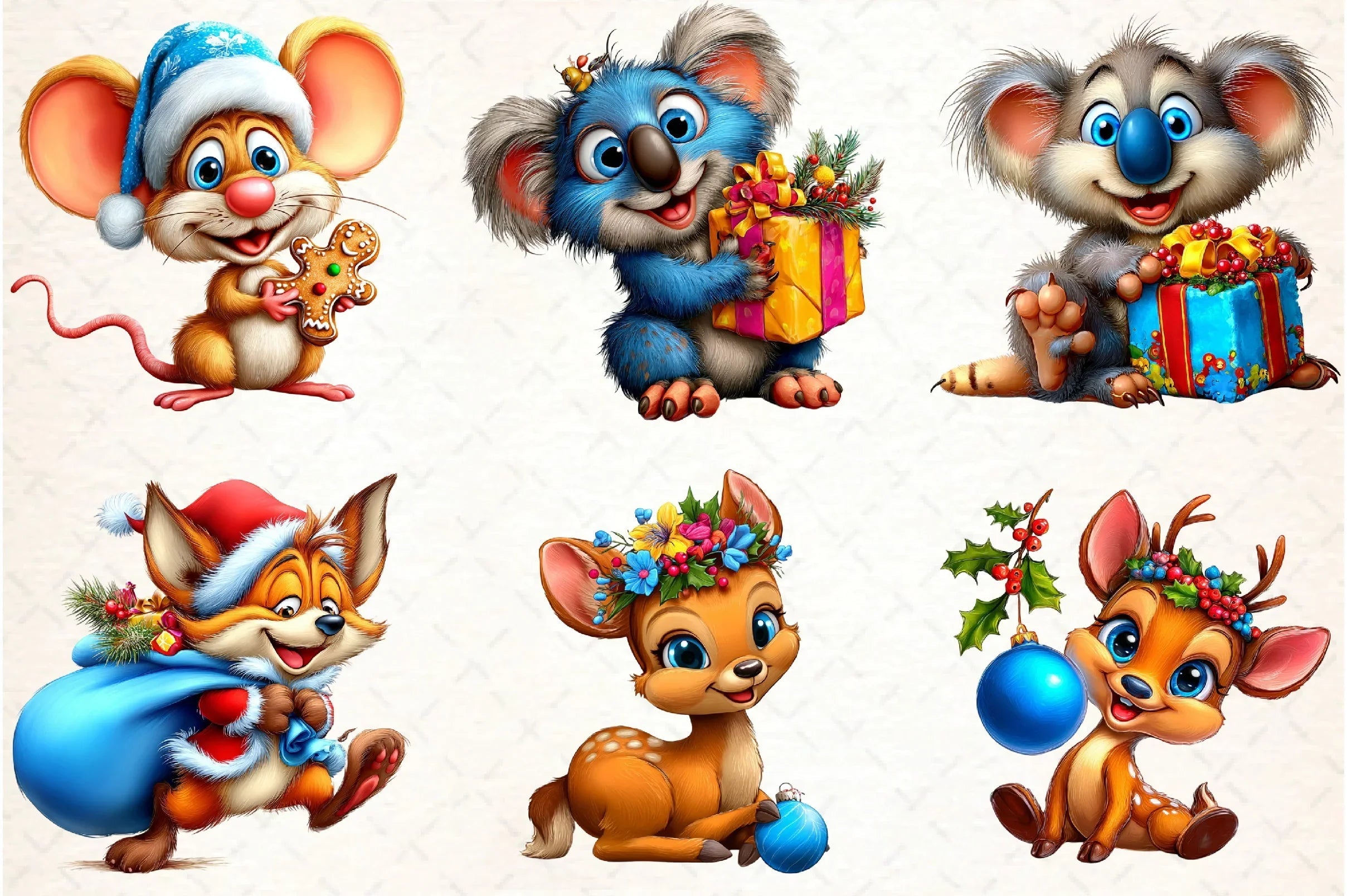 Funny Christmas Animal Clipart Bundle - CraftNest - Digital Crafting and Art
