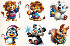 Funny Christmas Animal Clipart Bundle - CraftNest - Digital Crafting and Art