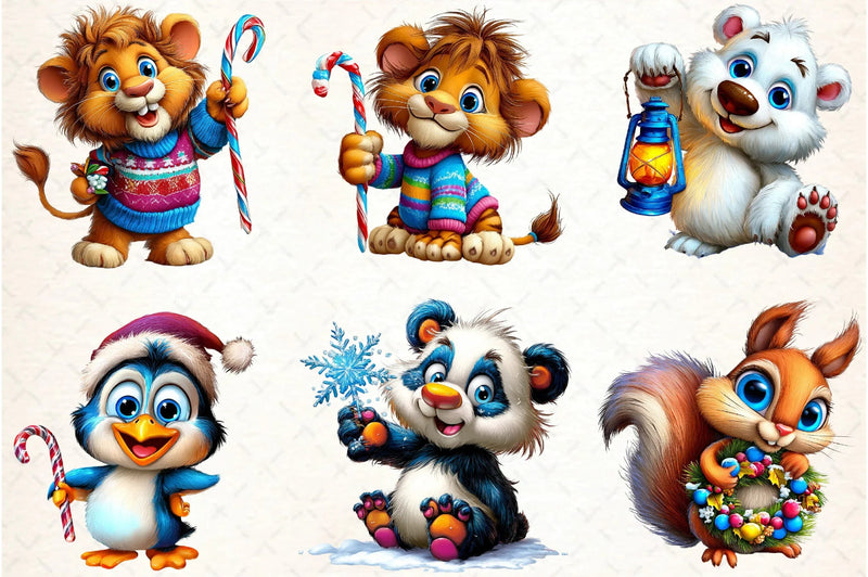 Funny Christmas Animal Clipart Bundle - CraftNest - Digital Crafting and Art