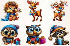 Funny Christmas Animal Clipart Bundle - CraftNest - Digital Crafting and Art