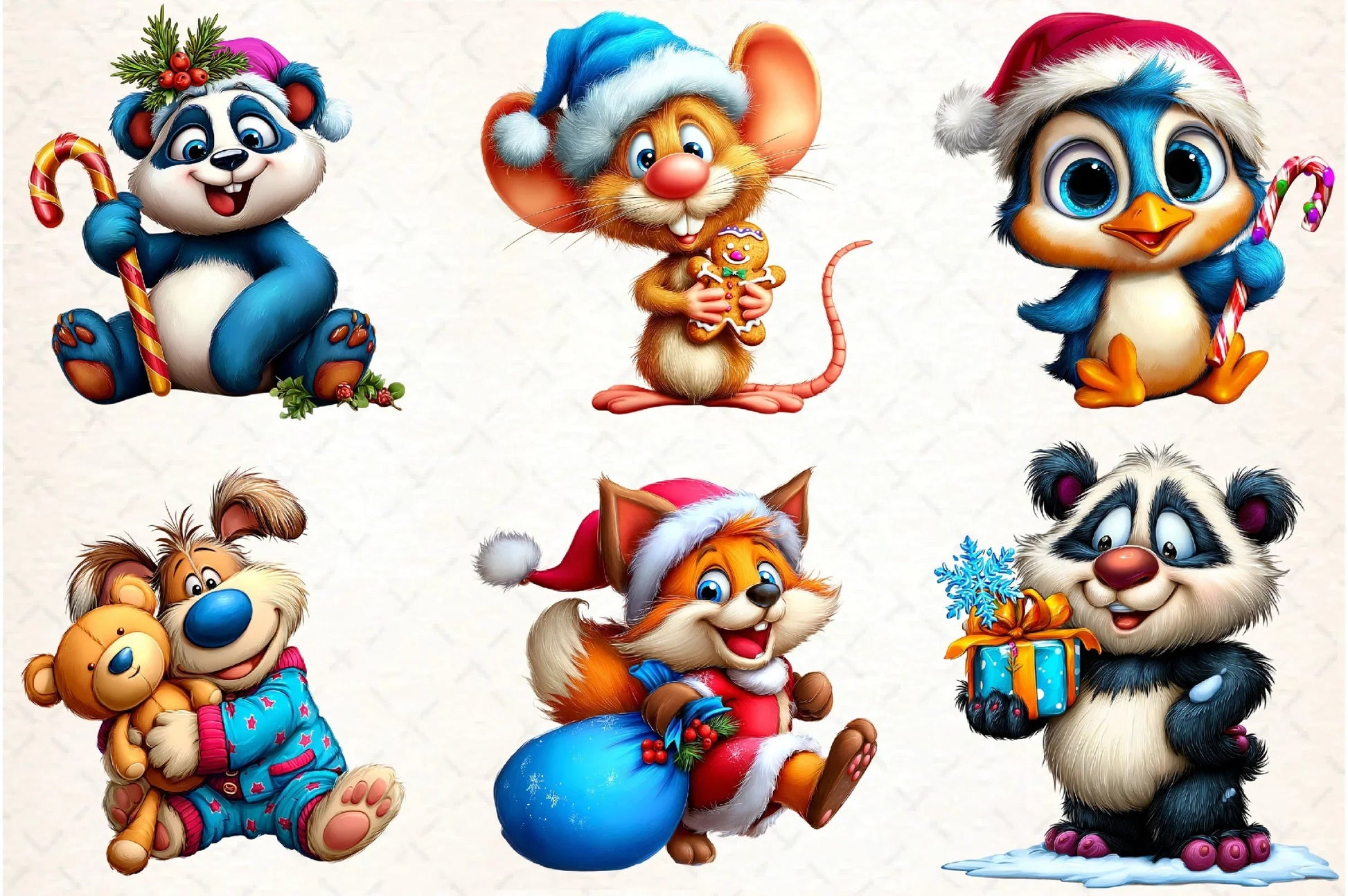 Funny Christmas Animal Clipart Bundle - CraftNest - Digital Crafting and Art