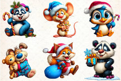 Funny Christmas Animal Clipart Bundle - CraftNest - Digital Crafting and Art