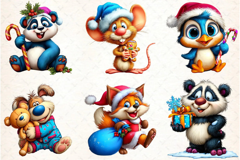 Funny Christmas Animal Clipart Bundle - CraftNest - Digital Crafting and Art
