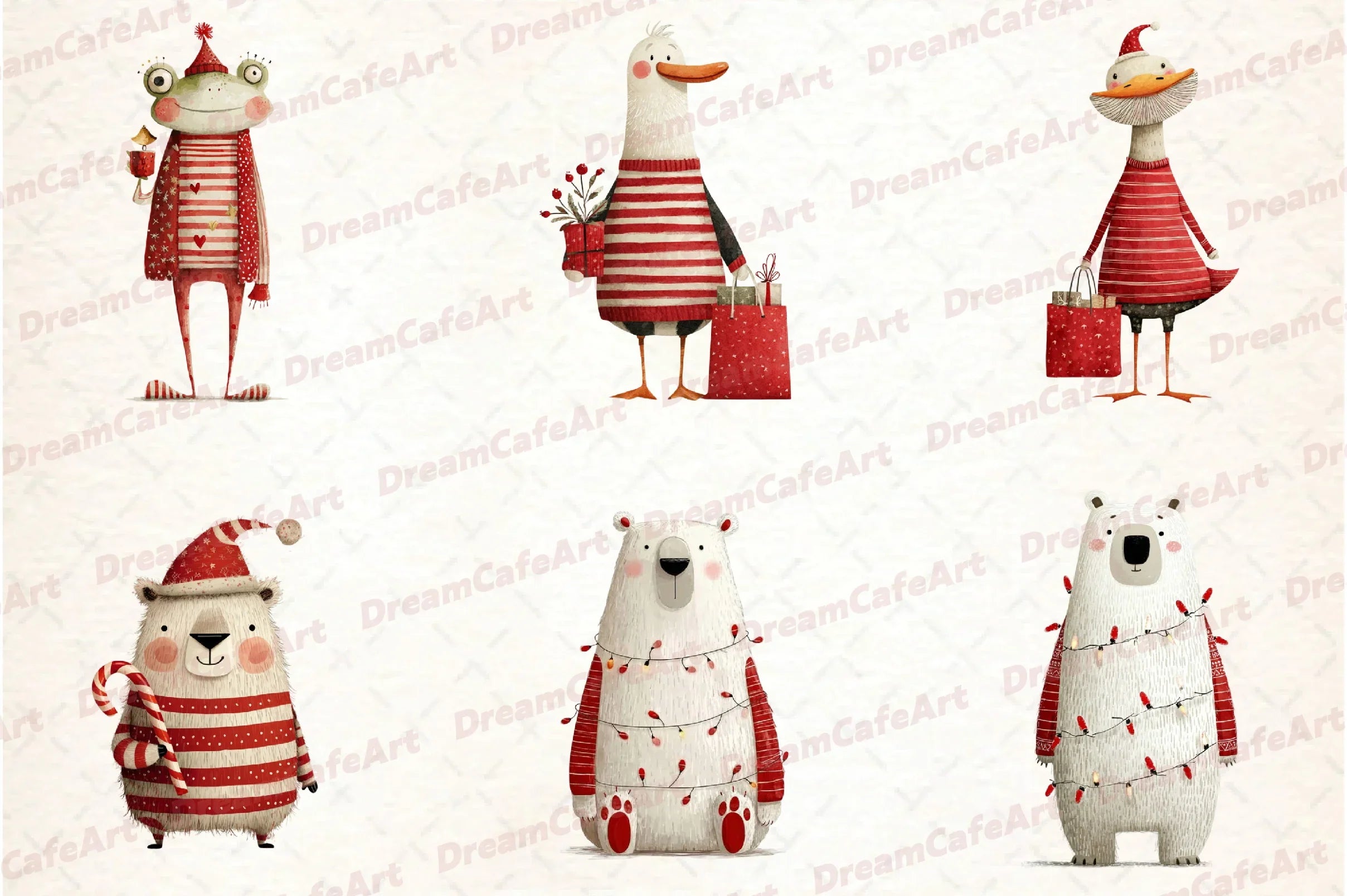 Funny Christmas Animals Clipart Bundle - CraftNest - Digital Crafting and Art