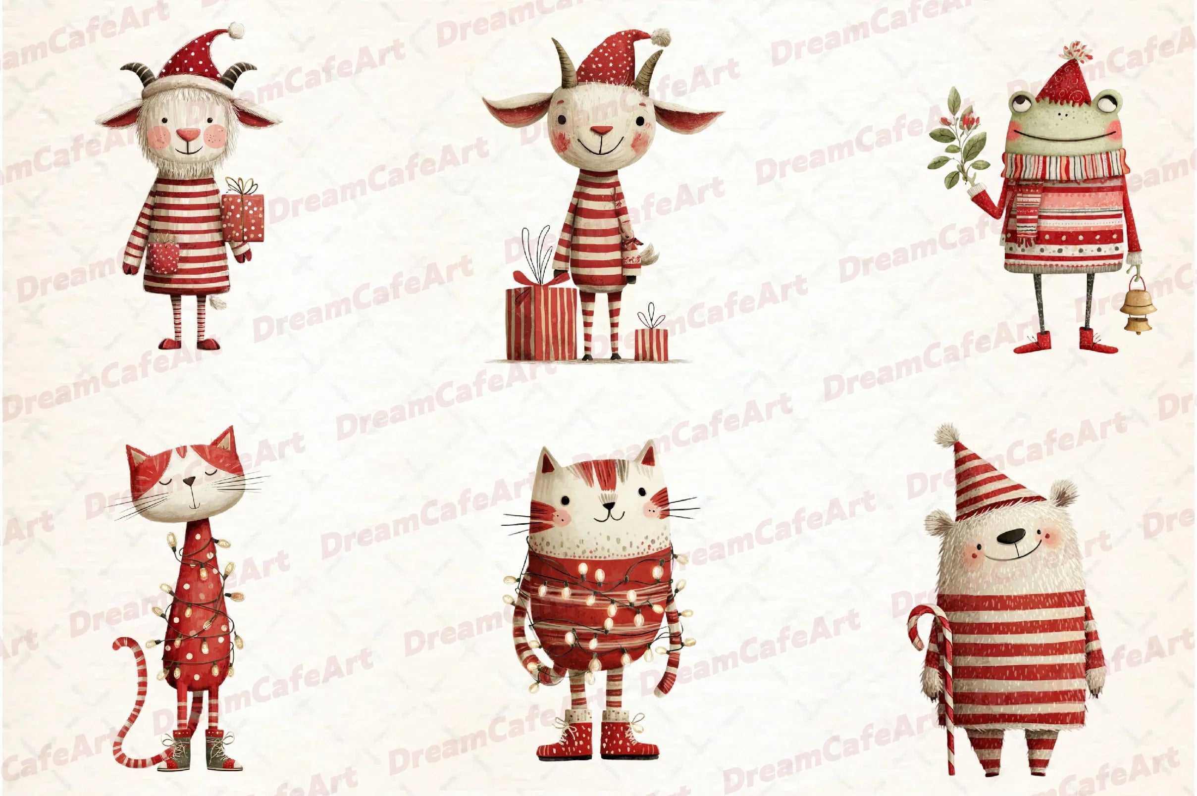 Funny Christmas Animals Clipart Bundle - CraftNest - Digital Crafting and Art