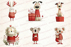 Funny Christmas Animals Clipart Bundle - CraftNest - Digital Crafting and Art