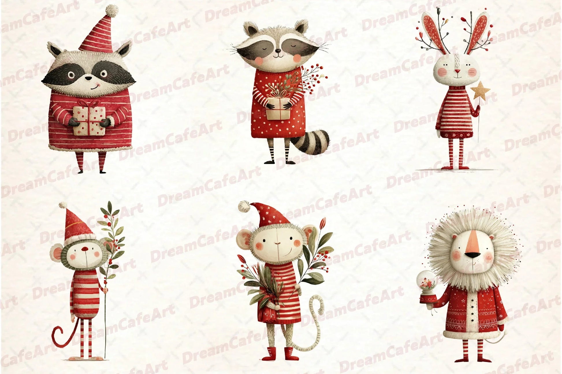 Funny Christmas Animals Clipart Bundle - CraftNest - Digital Crafting and Art
