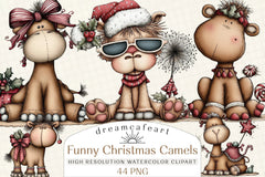 Funny Christmas Camels Clipart Bundle - CraftNest - Digital Crafting and Art