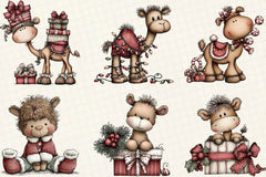 Funny Christmas Camels Clipart Bundle - CraftNest - Digital Crafting and Art