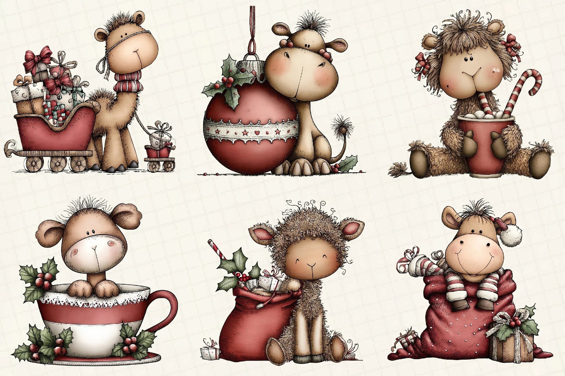 Funny Christmas Camels Clipart Bundle - CraftNest - Digital Crafting and Art