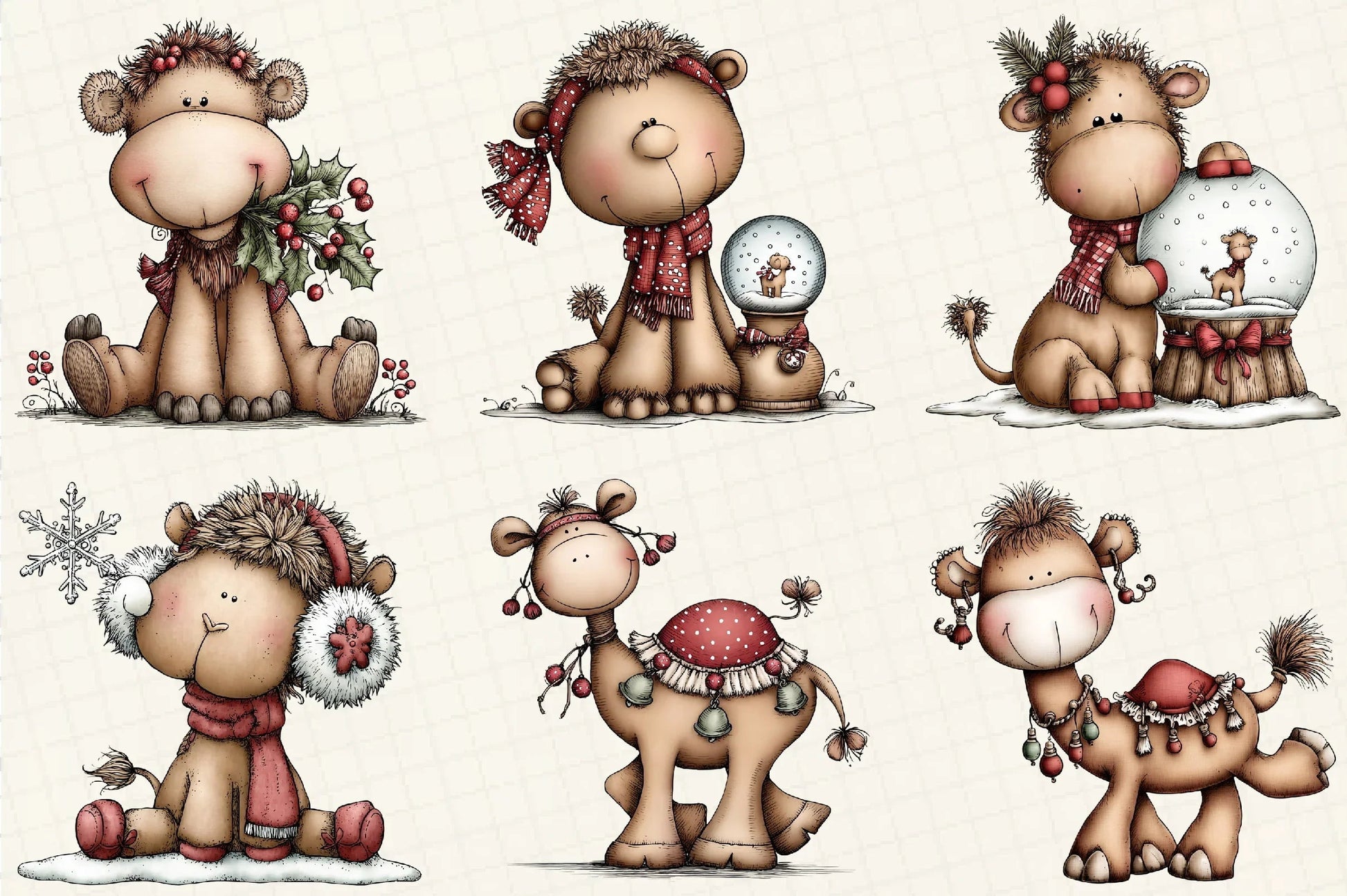 Funny Christmas Camels Clipart Bundle - CraftNest - Digital Crafting and Art