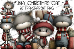 Funny Christmas Cat Clipart Bundle - CraftNest - Digital Crafting and Art