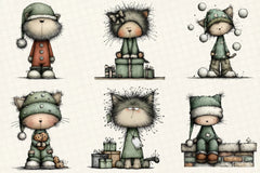 Funny Christmas Cat Clipart Bundle - CraftNest - Digital Crafting and Art
