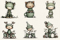 Funny Christmas Cat Clipart Bundle - CraftNest - Digital Crafting and Art