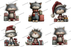 Funny Christmas Cat Clipart Bundle - CraftNest - Digital Crafting and Art