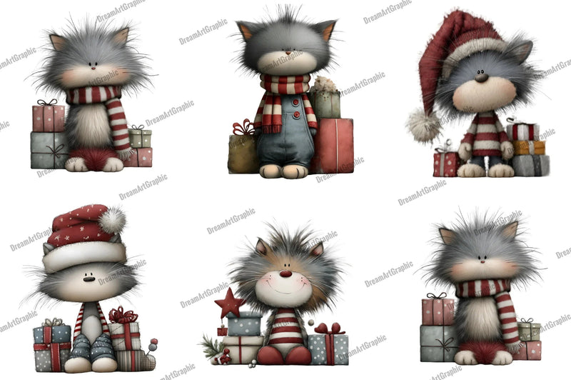 Funny Christmas Cat Clipart Bundle - CraftNest - Digital Crafting and Art