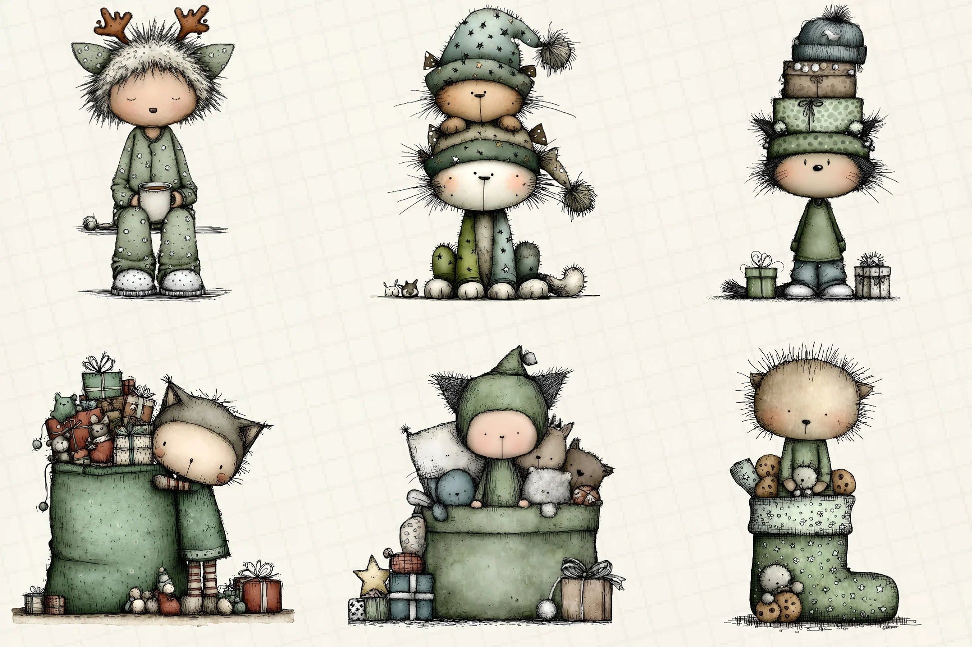 Funny Christmas Cat Clipart Bundle - CraftNest - Digital Crafting and Art