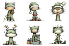Funny Christmas Cat Clipart Bundle - CraftNest - Digital Crafting and Art