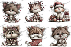 Funny Christmas Cats Clipart Bundle - CraftNest - Digital Crafting and Art