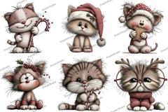 Funny Christmas Cats Clipart Bundle - CraftNest - Digital Crafting and Art