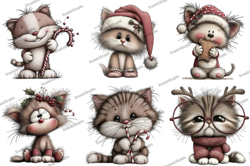 Funny Christmas Cats Clipart Bundle - CraftNest - Digital Crafting and Art