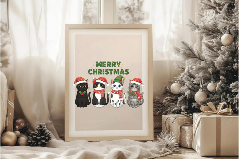 Funny Christmas Cats Clipart Bundle - CraftNest - Digital Crafting and Art