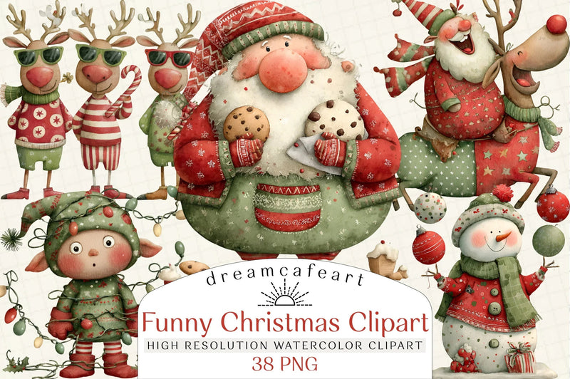 Funny Christmas Clipart Bundle - CraftNest - Digital Crafting and Art