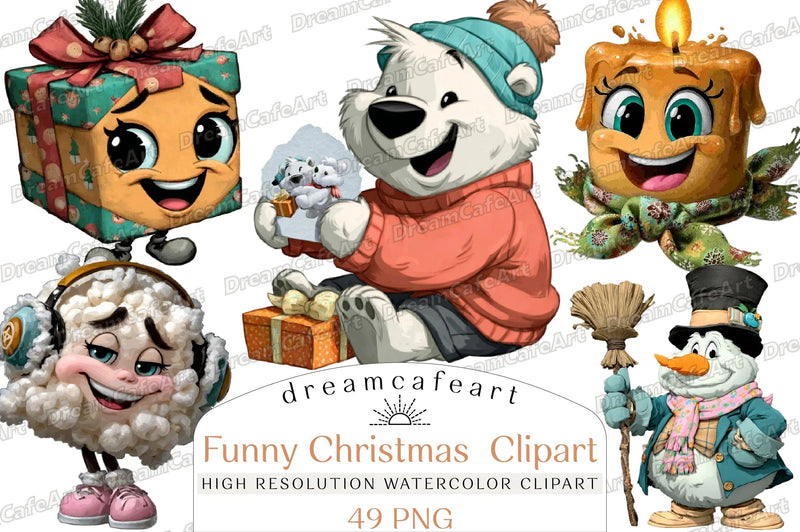 Funny Christmas Clipart Bundle - CraftNest - Digital Crafting and Art