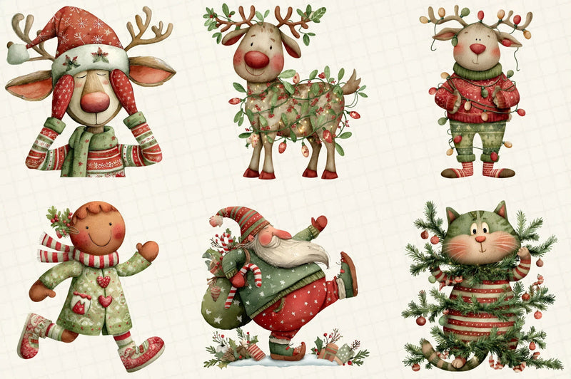 Funny Christmas Clipart Bundle - CraftNest - Digital Crafting and Art
