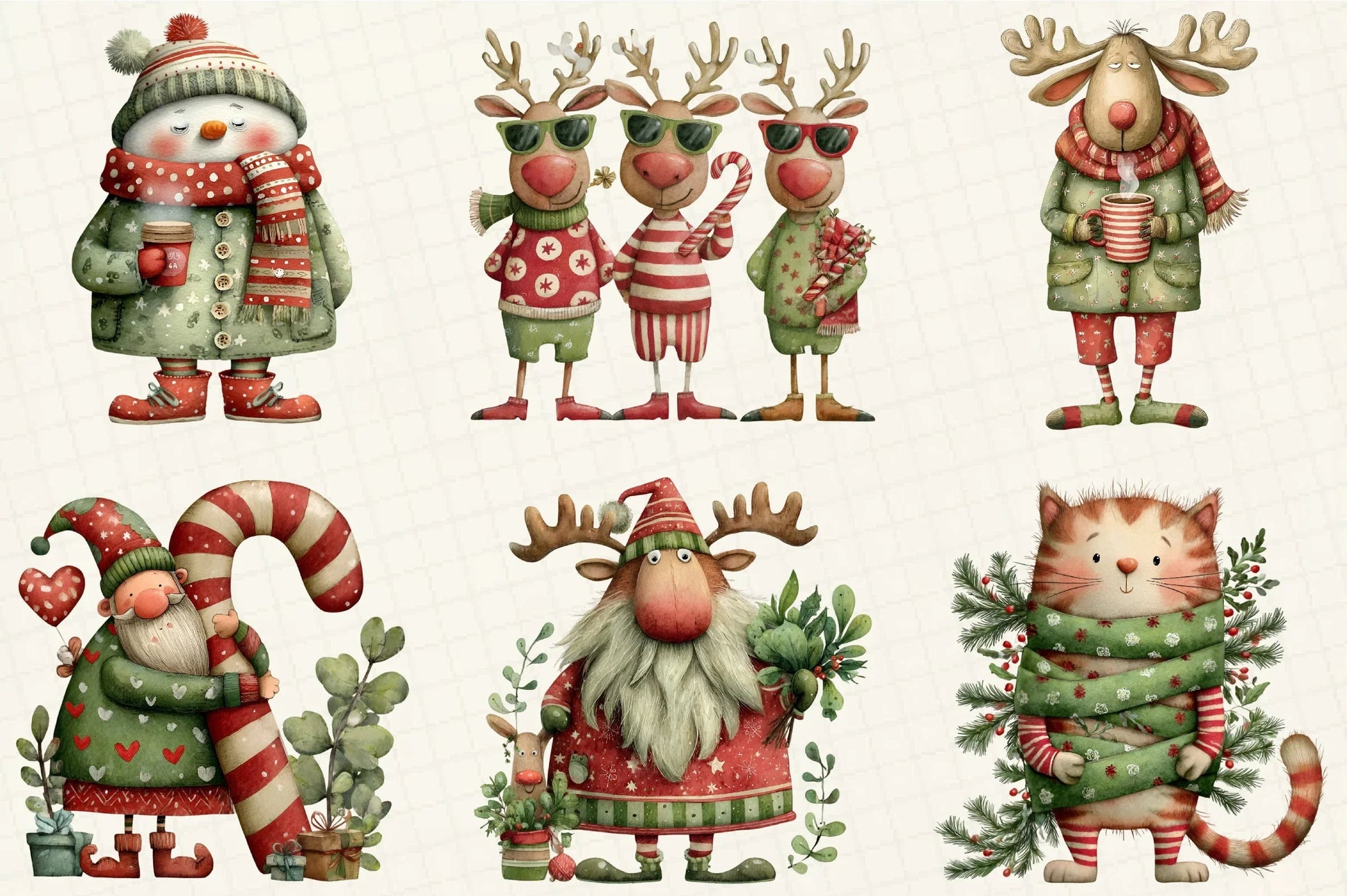 Funny Christmas Clipart Bundle - CraftNest - Digital Crafting and Art