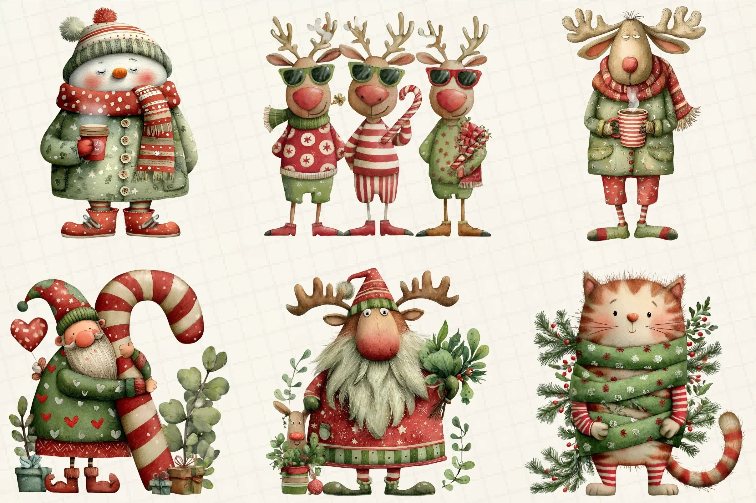 Funny Christmas Clipart Bundle - CraftNest - Digital Crafting and Art