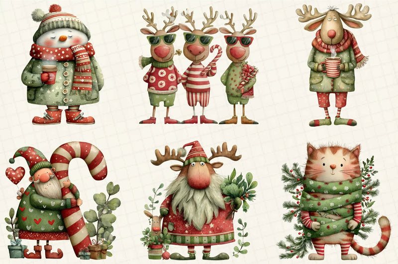Funny Christmas Clipart Bundle - CraftNest - Digital Crafting and Art