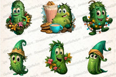 Funny Christmas Cucumber Clipart Bundle - CraftNest - Digital Crafting and Art
